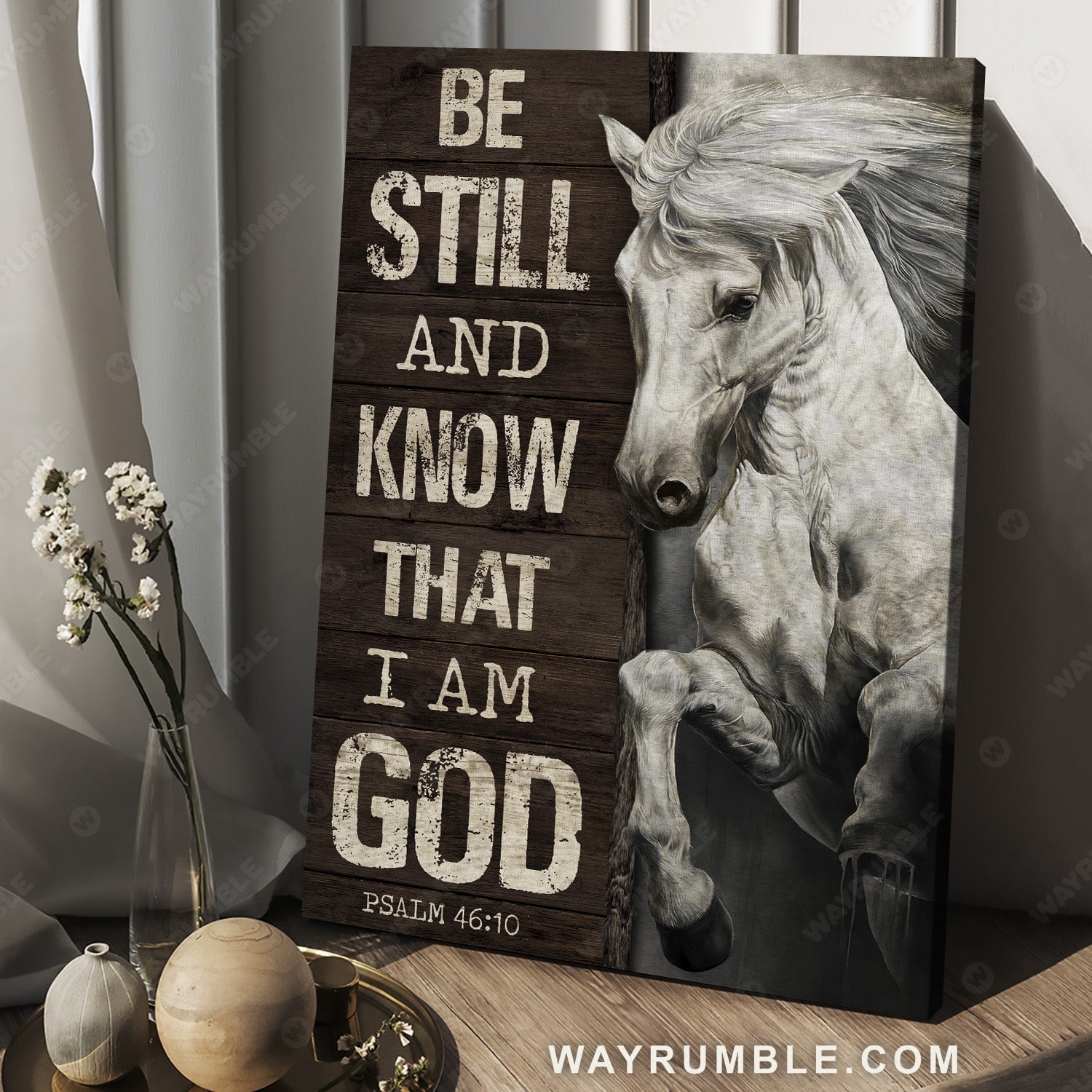 Horse drawing, Running horse, Be still and know that I am God - Jesus Portrait Canvas Prints, Christian Wall Art