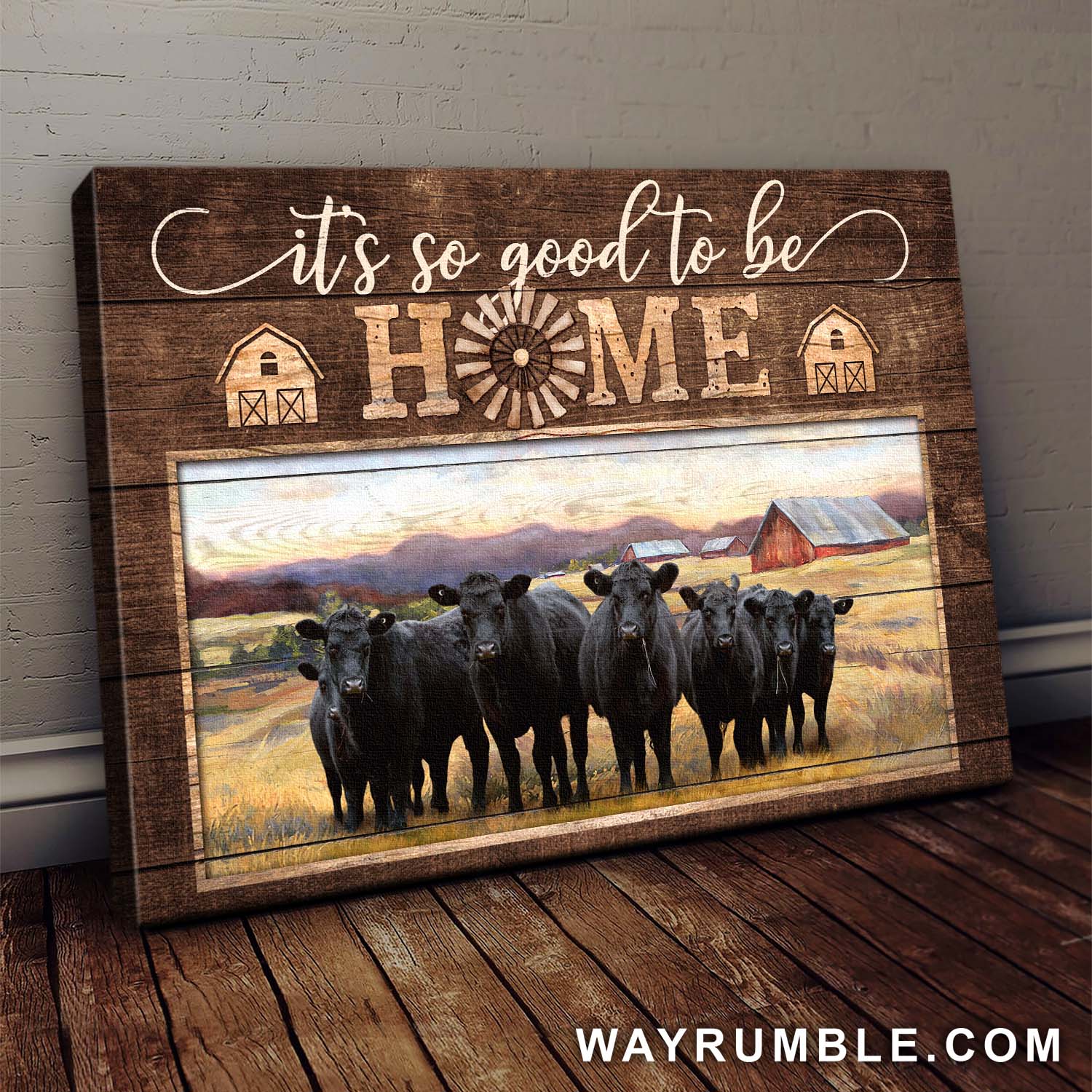 Angus Aberdeen, Tranquil farm, It's so good to be home - Jesus Landscape Canvas Prints, Wall Art