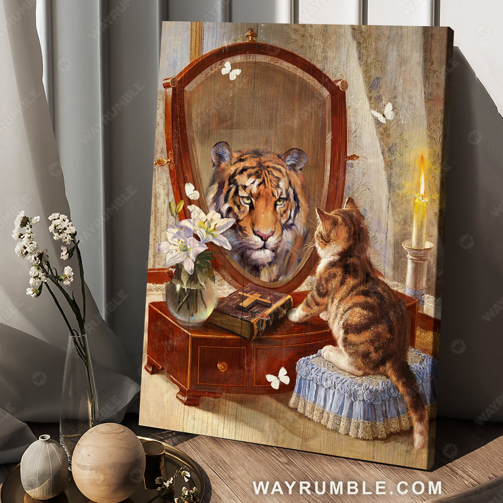 Tiger drawing, The future King, Before the mirror - Jesus Portrait Canvas Prints, Christian Wall Art