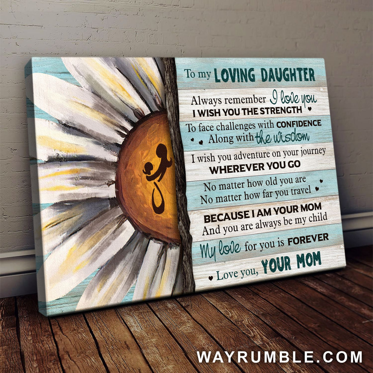 To daughter - Half of daisy - Family Landscape Canvas Prints, Wall Art