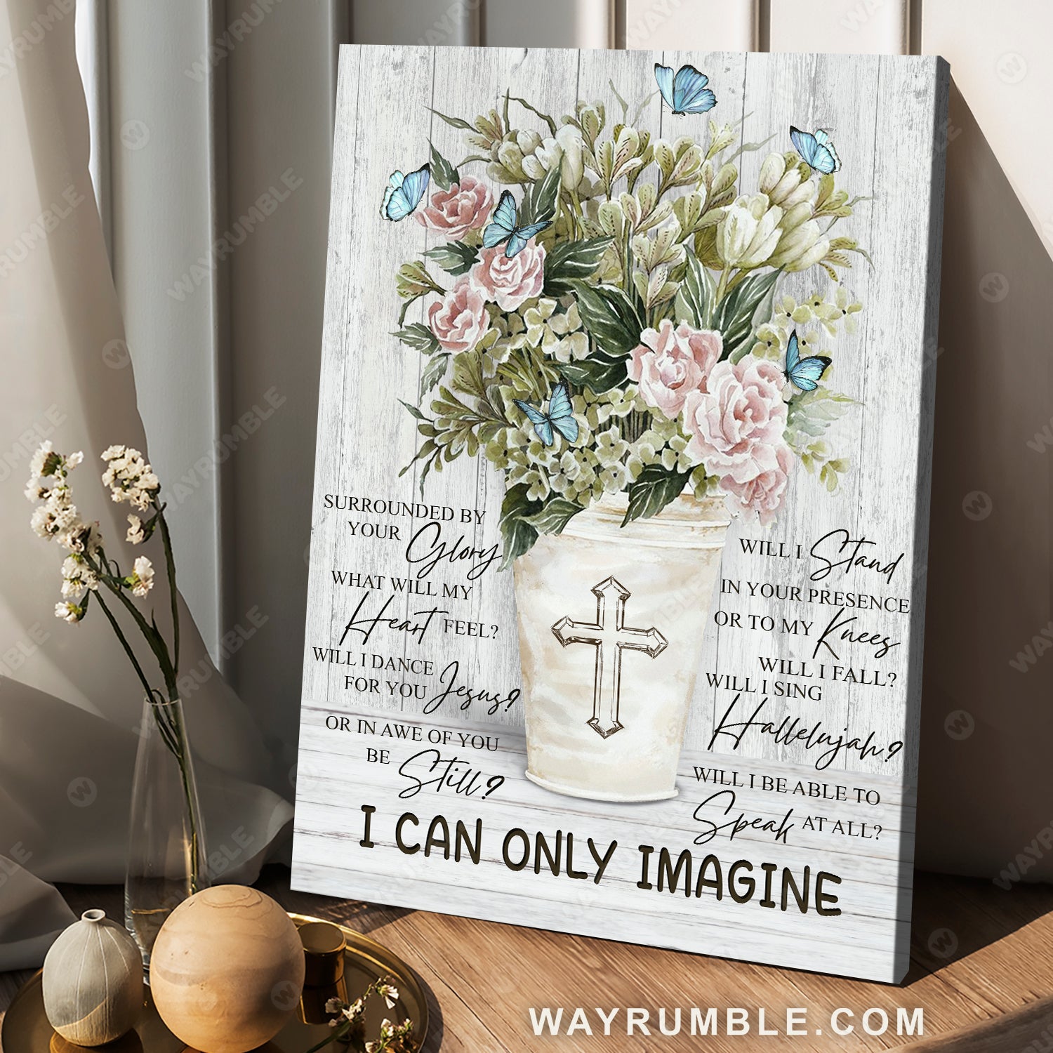 Garden rose, Still life painting, Vintage flower, I can only imagine - Jesus Portrait Canvas Prints, Christian Wall Art