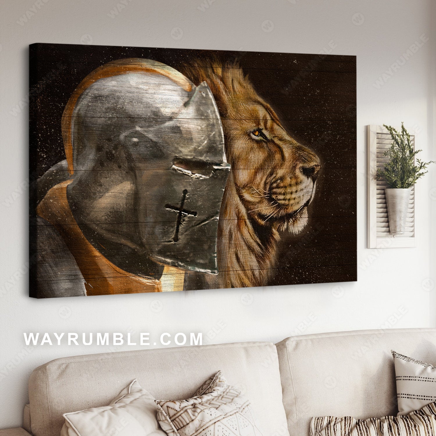 Warrior face, Stunning face, Lion of Judah, The passion of Jesus - Jesus Landscape Canvas Prints, Home Decor Wall Art