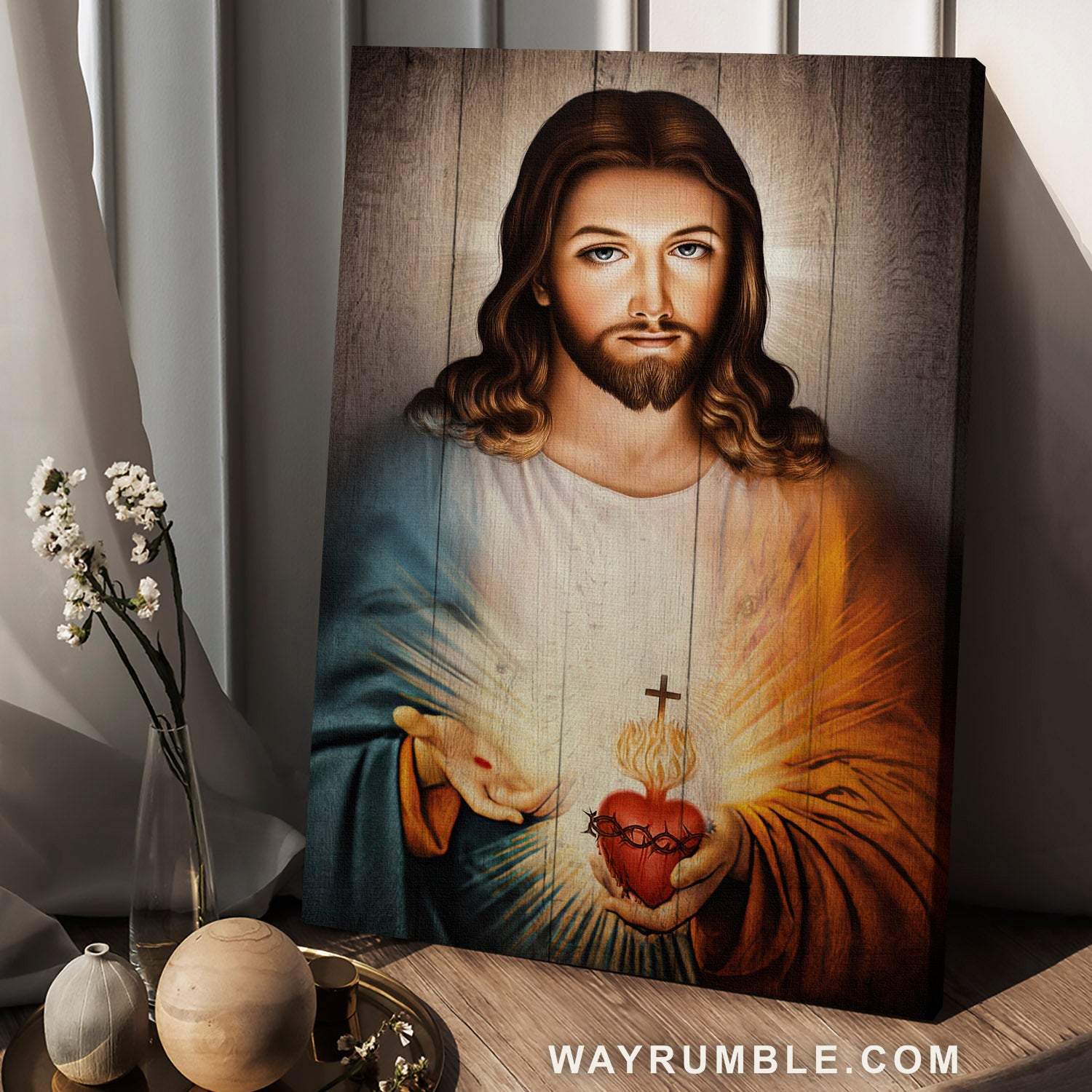 Amazing Jesus drawing, Stunning heart, Walking with Jesus - Jesus Portrait Canvas Prints, Home Decor Wall Art