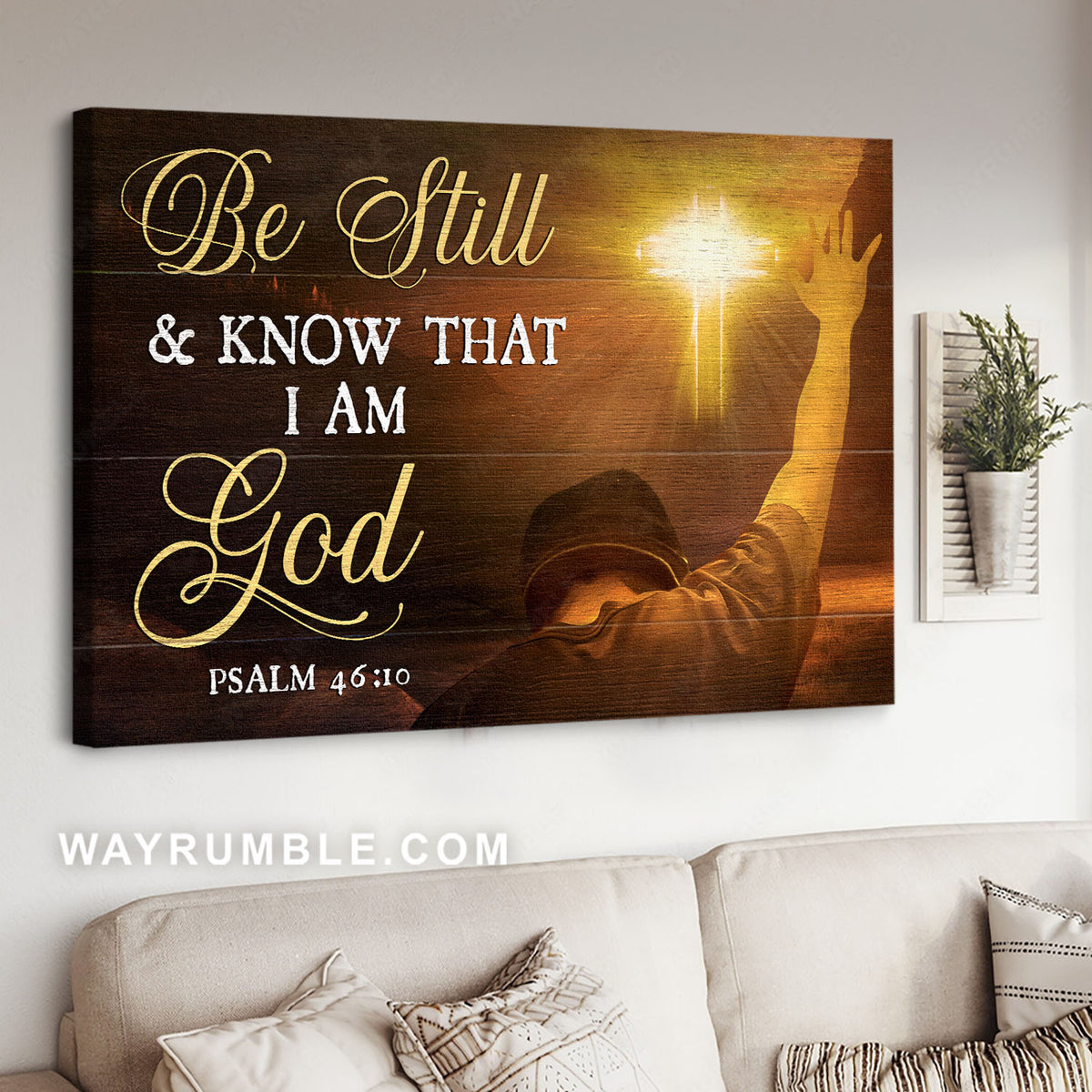 Jesus help me, Cross light, Be still and know I am God - Jesus Landscape Canvas Prints, Christian Wall Art