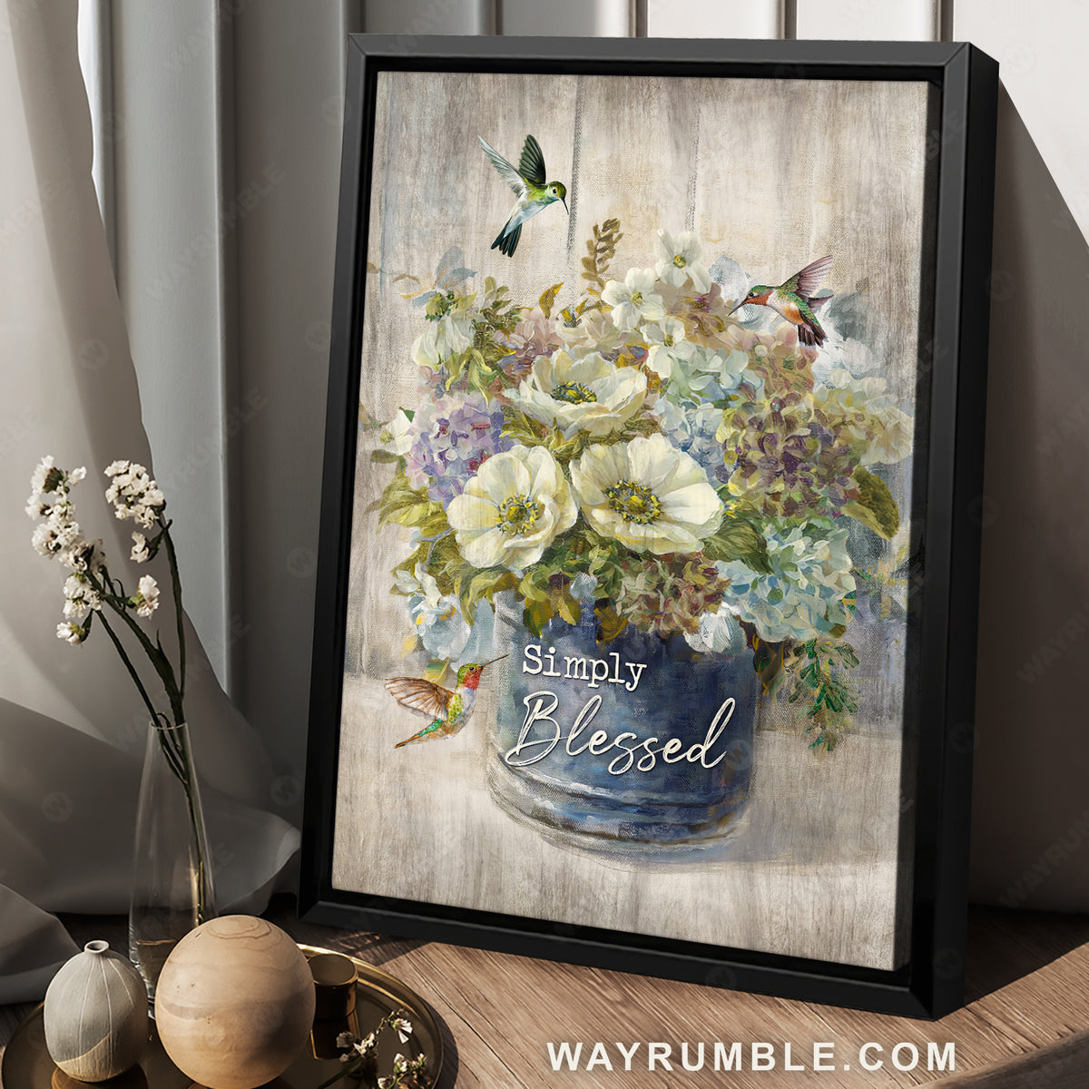 Pretty jasmine, Still life painting, Colorful hummingbird, Simply blessed - Jesus Portrait Canvas Prints, Christian Wall Art