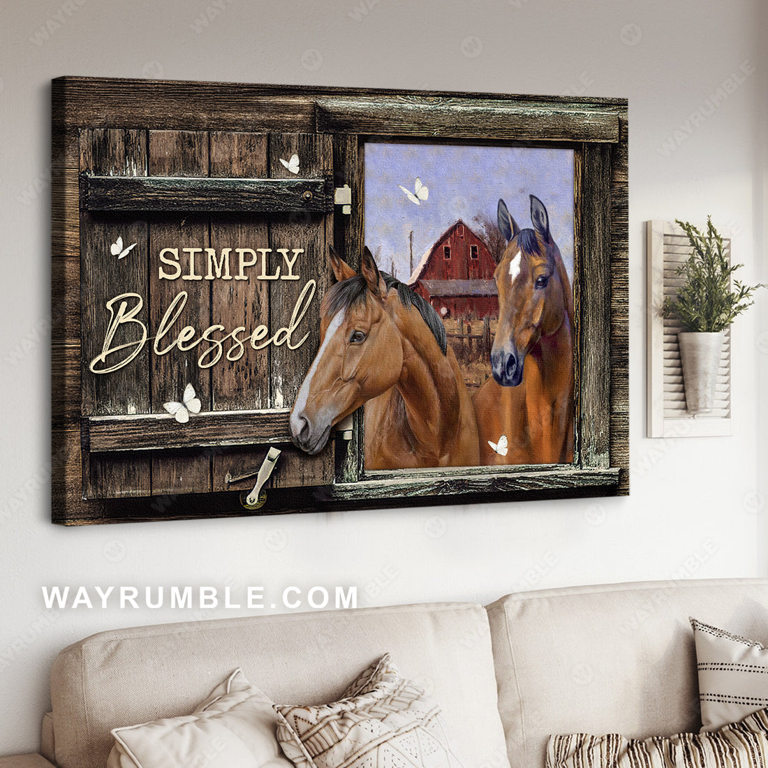 Quarter horse, Jesus painting, White butterfly, Simply blessed - Jesus Landscape Canvas Prints, Christian Wall Art