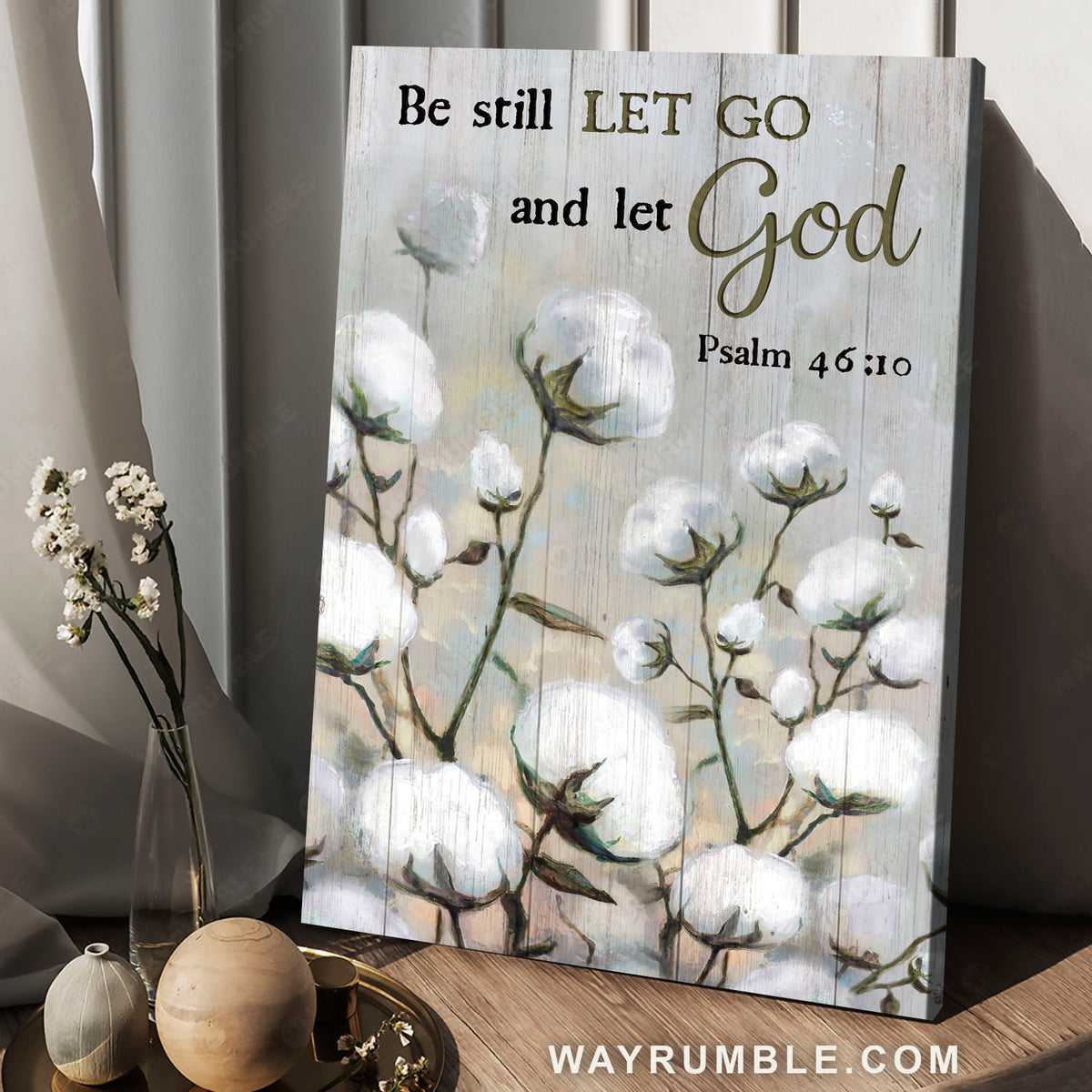 Cotton flower, Cotton plant, Let go and let God - Jesus Portrait Canvas Prints, Christian Wall Art