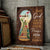 Ticket to heaven, Wooden lock, Red cardinal, Until God opens the next door - Jesus Portrait Canvas Prints, Wall Art