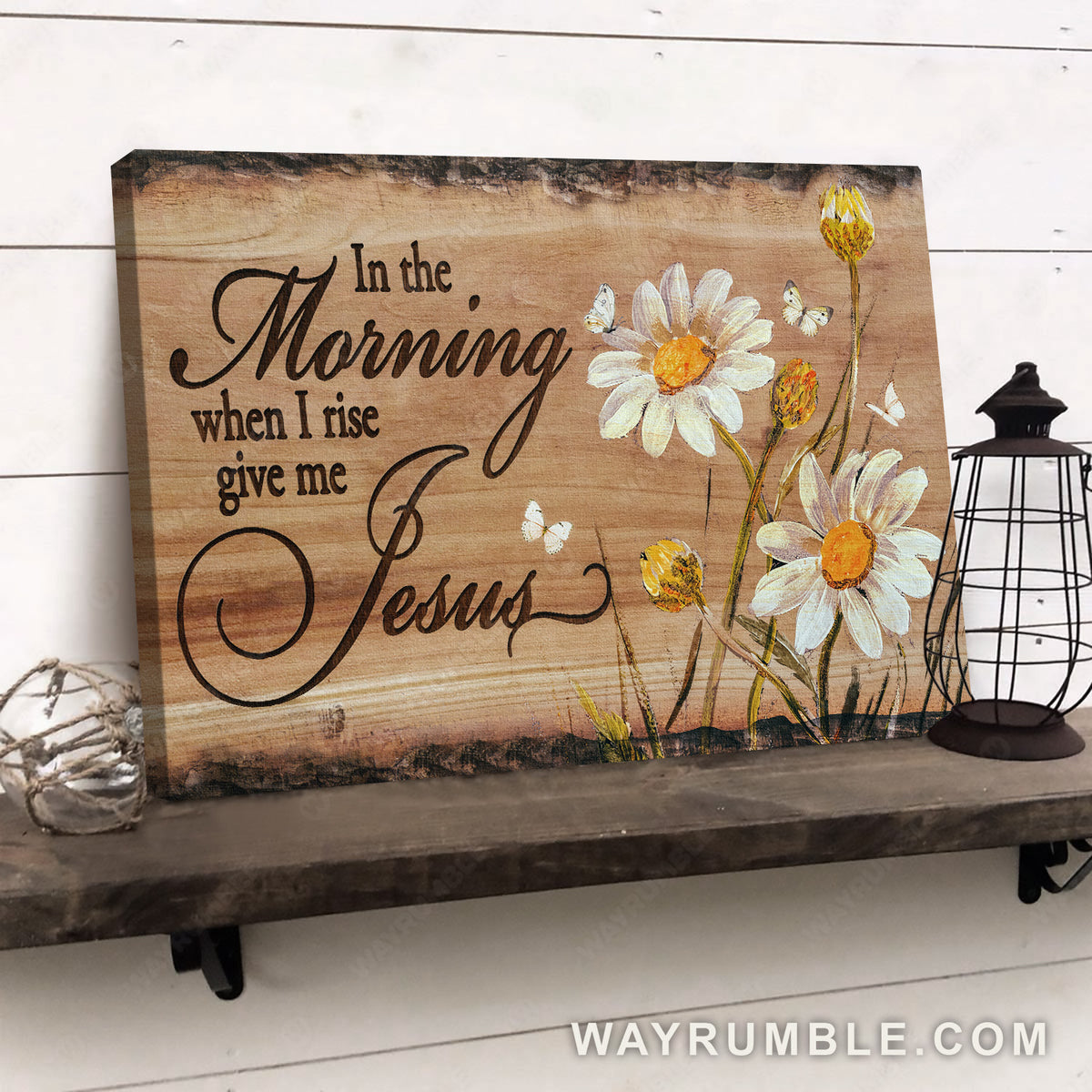 White daisy, Flower buds, Give me Jesus - Jesus Landscape Canvas Prints, Christian Wall Art