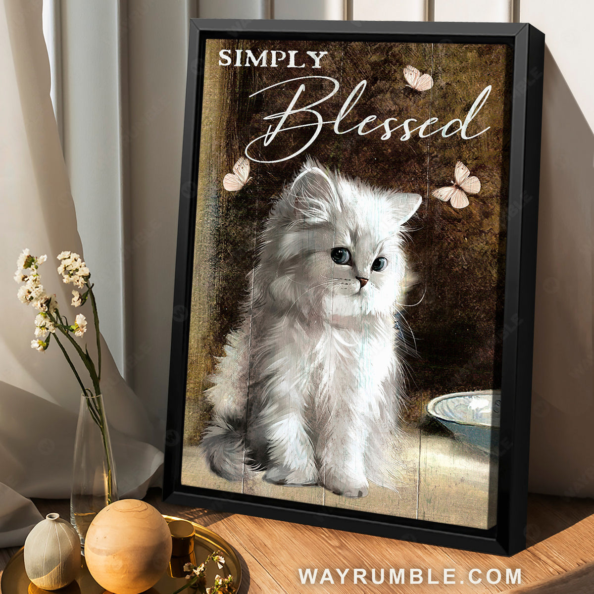 Muchkin cat, Gift for cat lover, Butterfly, Simply blessed - Jesus Portrait Canvas Prints, Christian Wall Art