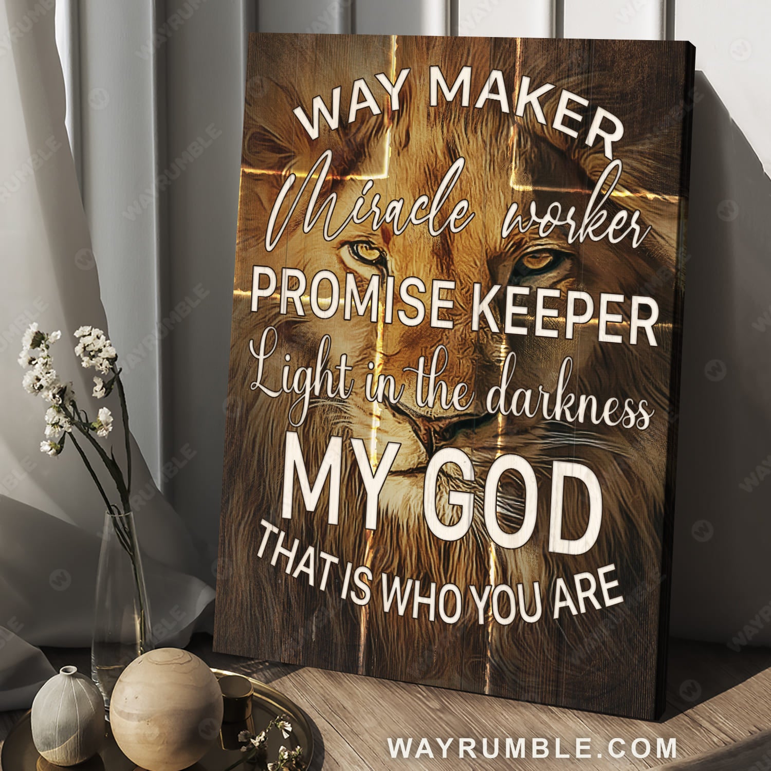 Lion of Judah, Lion painting, My god is the light in the darkness - Jesus Portrait Canvas Prints, Christian Wall Art