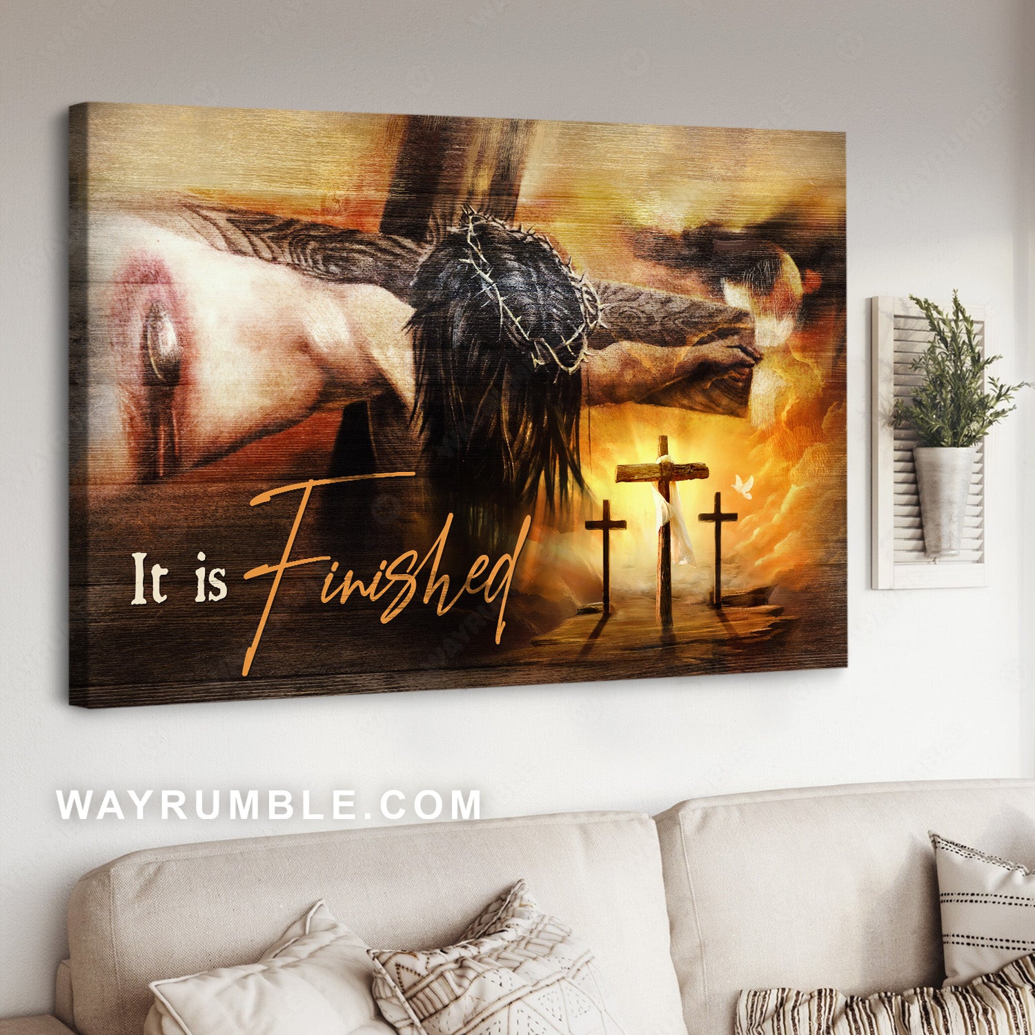 Jesus painting, The old rugged crosses, It is finished - Jesus Landscape Canvas Prints, Christian Wall Art