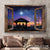 Jesus painting, Wooden window, Beautiful halo night - Jesus Landscape Canvas Prints, Wall Art