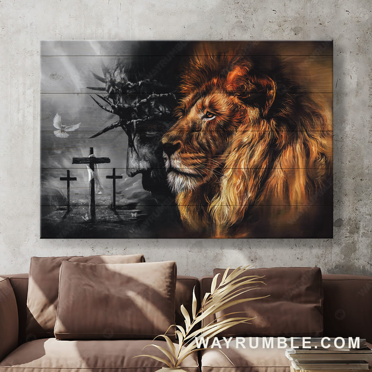 Black and white painting, Lion painting, of Judah - Jesus L - Wayrumble