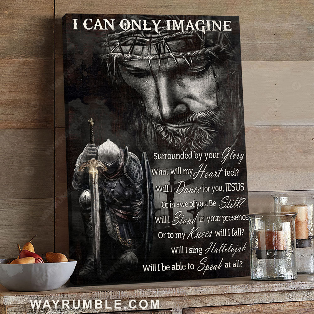 Warrior of God, Jesus painting, Black and White painting, I can only imagine - Jesus Portrait Canvas Prints, Christian Wall Art