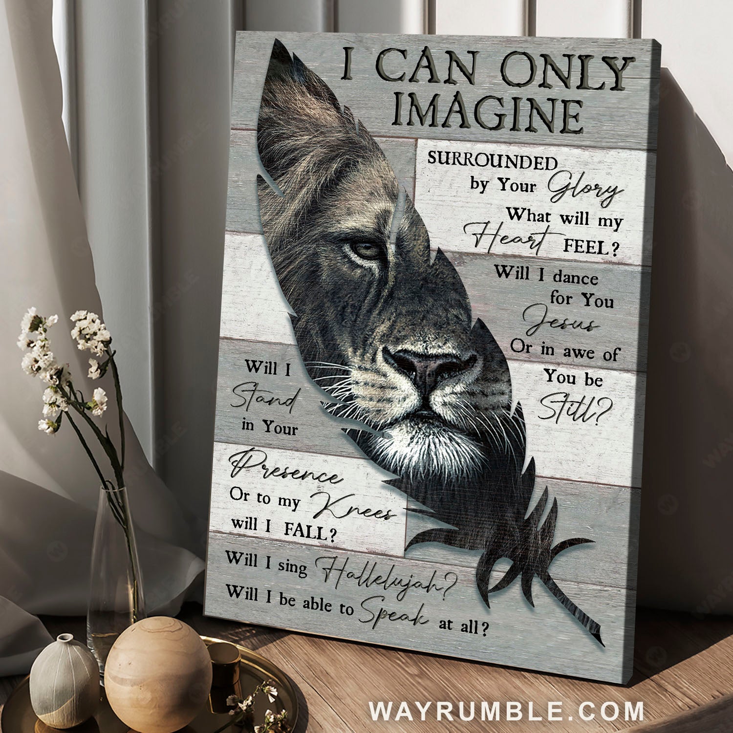 Lion of Judah, Bird feather, I can only imagine - Jesus Portrait Canvas Prints, Christian Wall Art