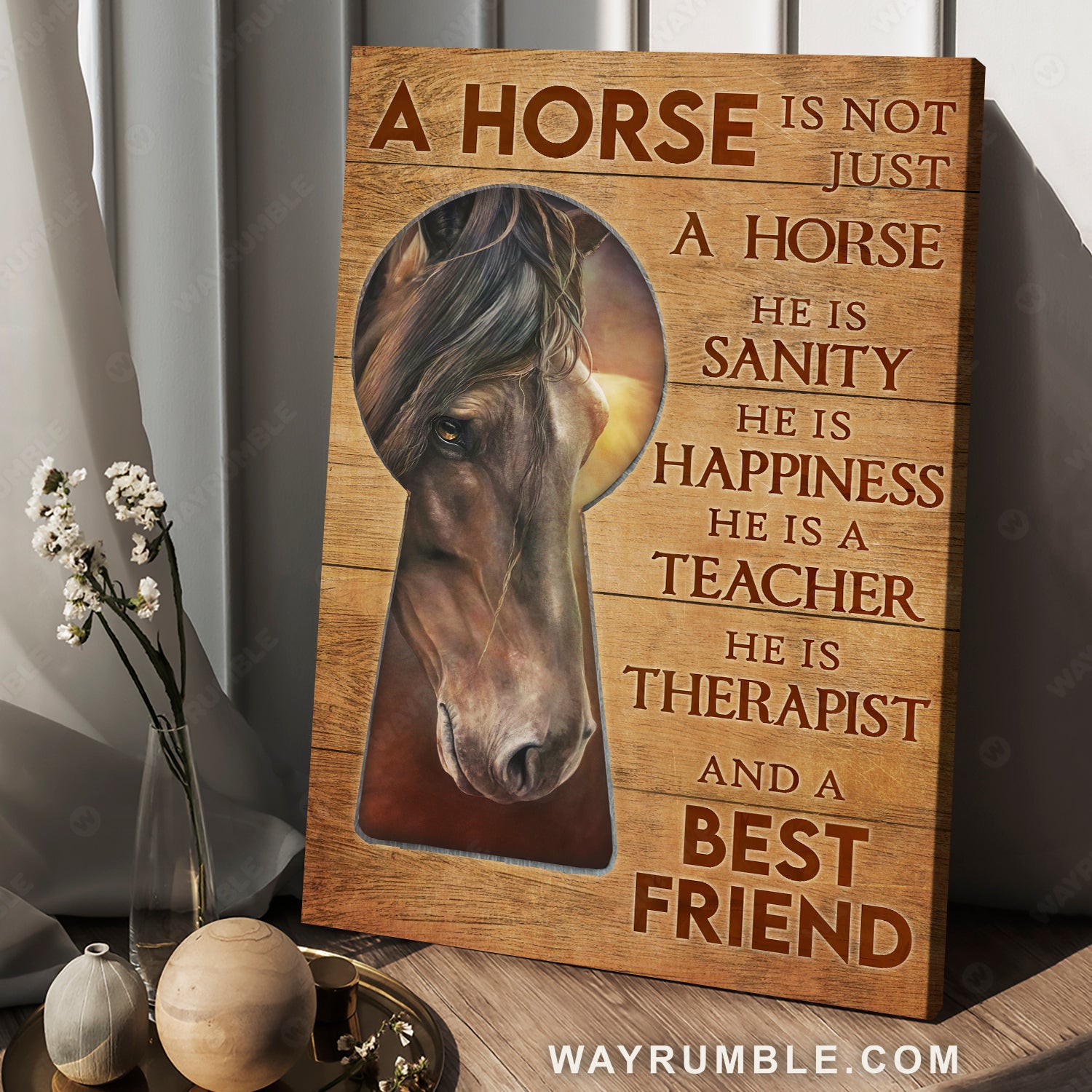 Golden lock, Brown horse, Horse drawing, A horse is not just a horse - Jesus Portrait Canvas Prints, Christian Wall Art