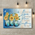 Sunflower in vase, Pastel background, Blue butterfly, You have everything you need - Jesus Landscape Canvas Prints, Wall Art
