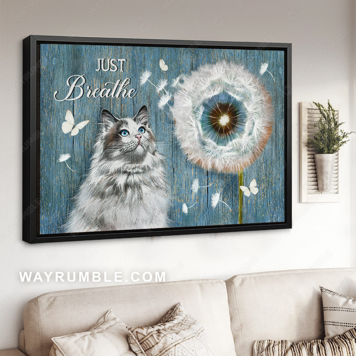 Pretty cat, Cat drawing, Big dandelion painting, Just breathe - Jesus Landscape Canvas Prints, Christian Wall Art