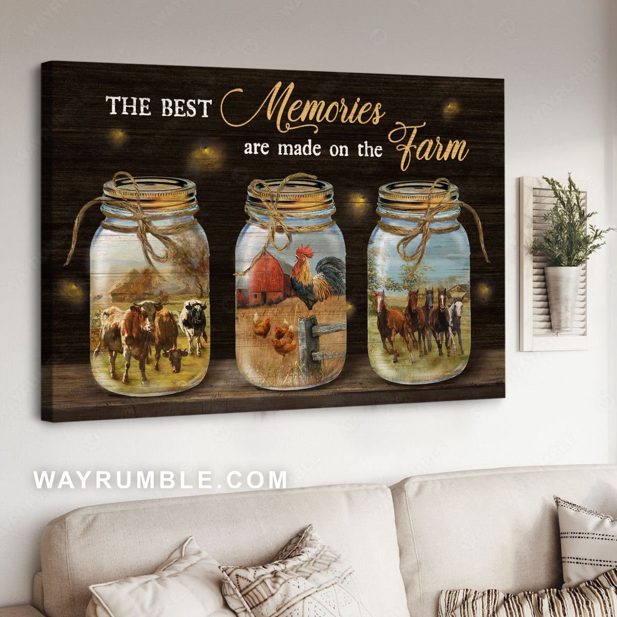 Dairy cows, The rooster, Herd of horses, The best memories - Jesus Landscape Canvas Prints, Christian Wall Art