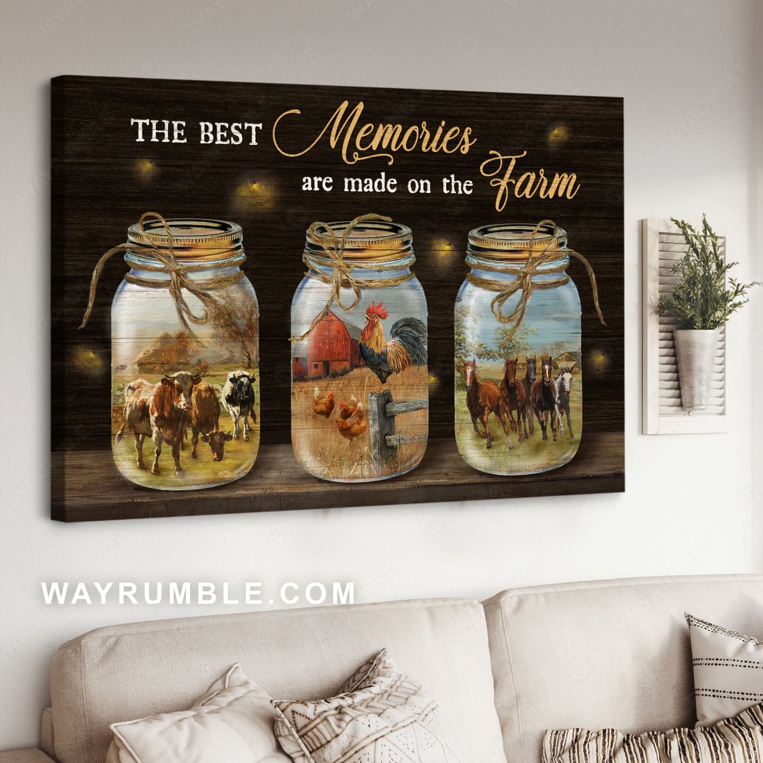 Dairy cows, The rooster, Herd of horses, The best memories - Jesus Landscape Canvas Prints, Christian Wall Art