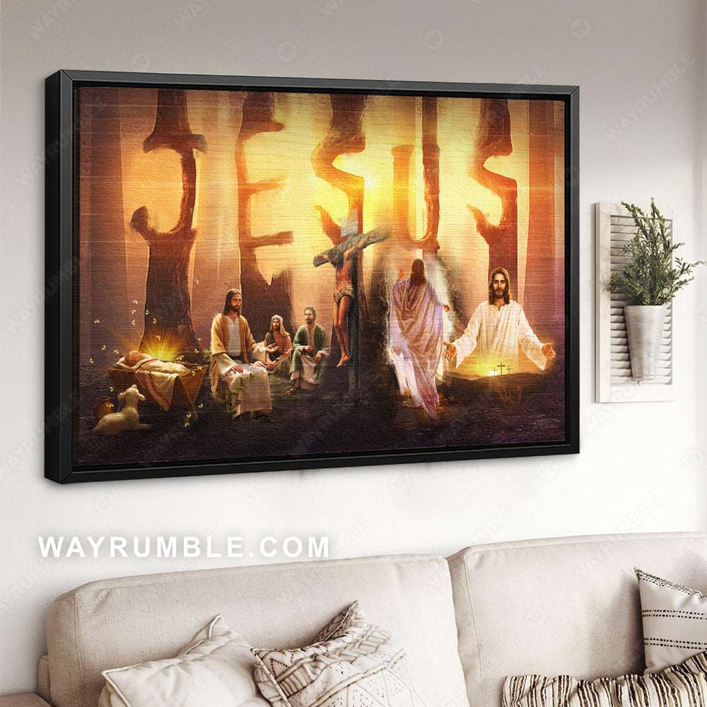 Amazing halo, Jesus on the cross, The life of Jesus, Jesus - Jesus Landscape Canvas Prints, Christian Wall Art