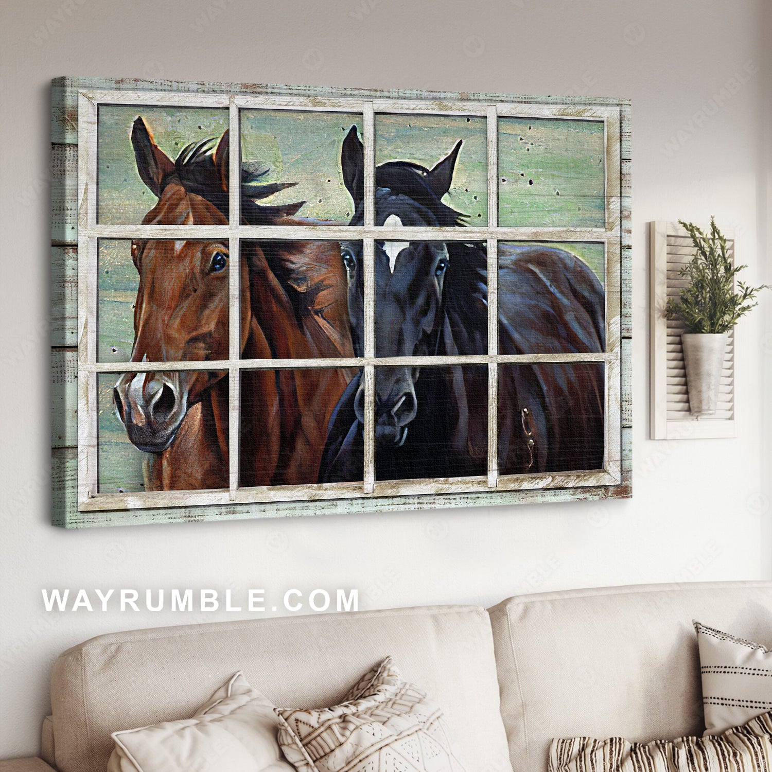 Amazing black horse, Watercolor horse, Horse of God - Jesus Landscape Canvas Prints, Christian Wall Art