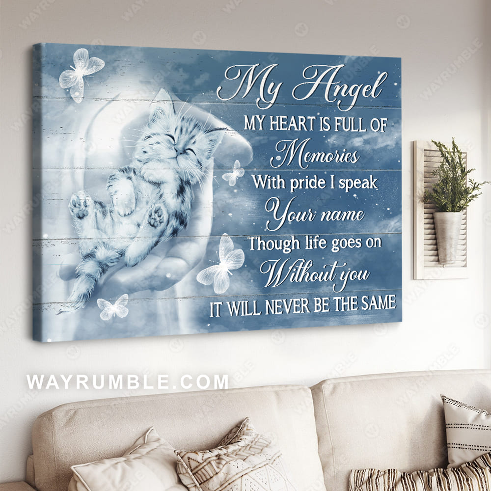 Baby cat, Take my hand, Jesus painting, My heart is full of memories - Jesus Landscape Canvas Prints, Christian Wall Art