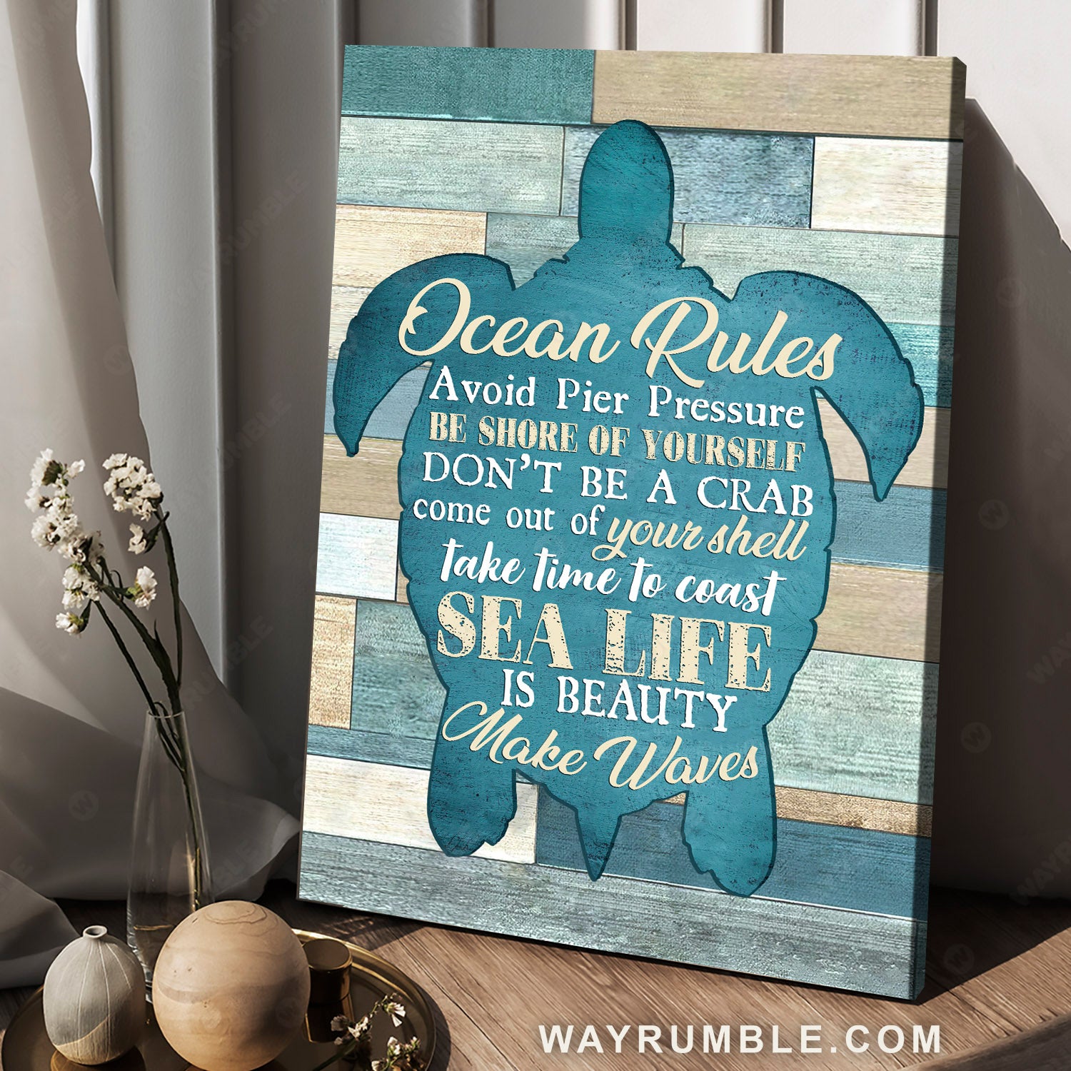 Sea turtle, Marine animal, Wall planks, Ocean rules - Jesus Portrait Canvas Prints, Christian Wall Art