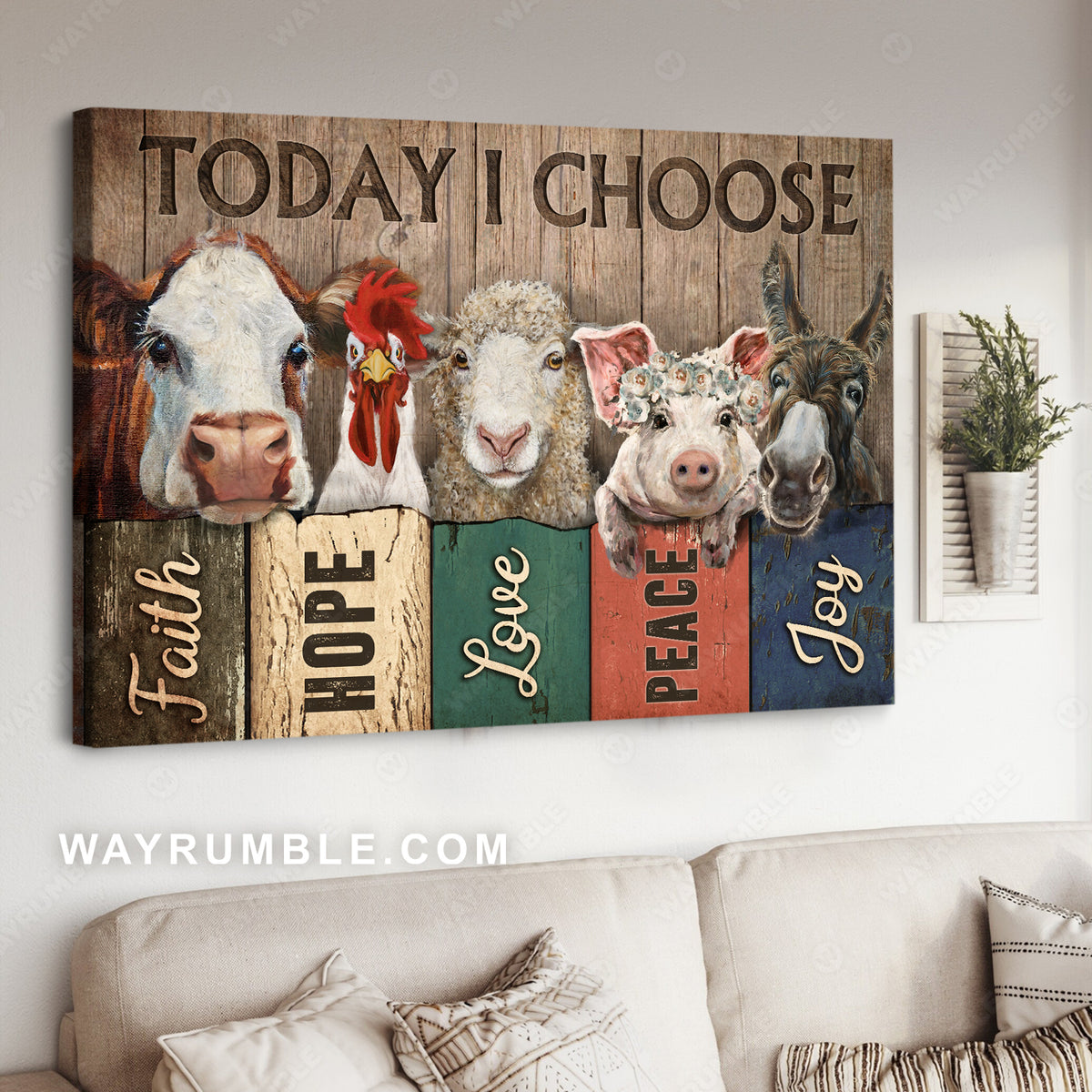 Animal farm, Cute animal picture, Today I choose - Jesus Landscape Canvas Prints, Christian Wall Art