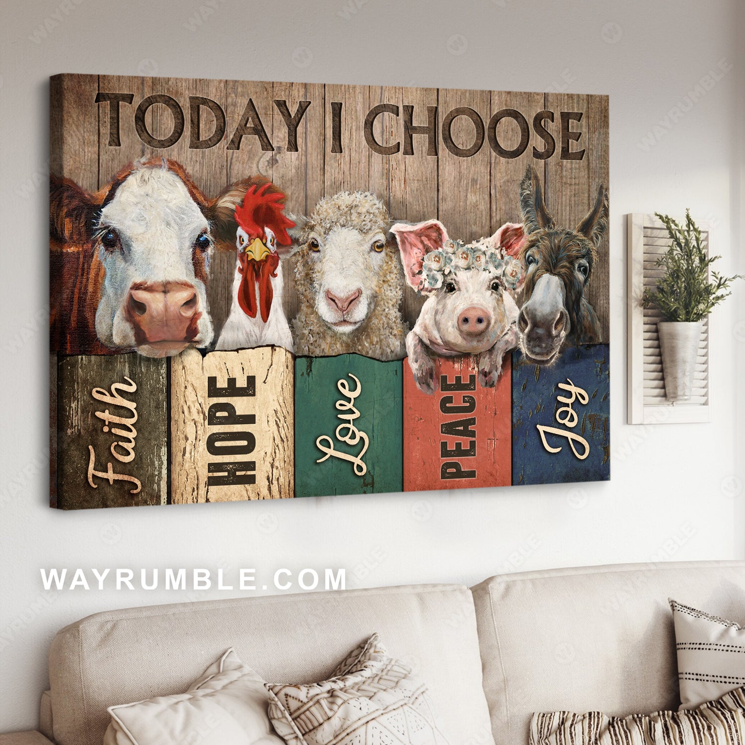 Animal farm, Cute animal picture, Today I choose - Jesus Landscape Canvas Prints, Christian Wall Art