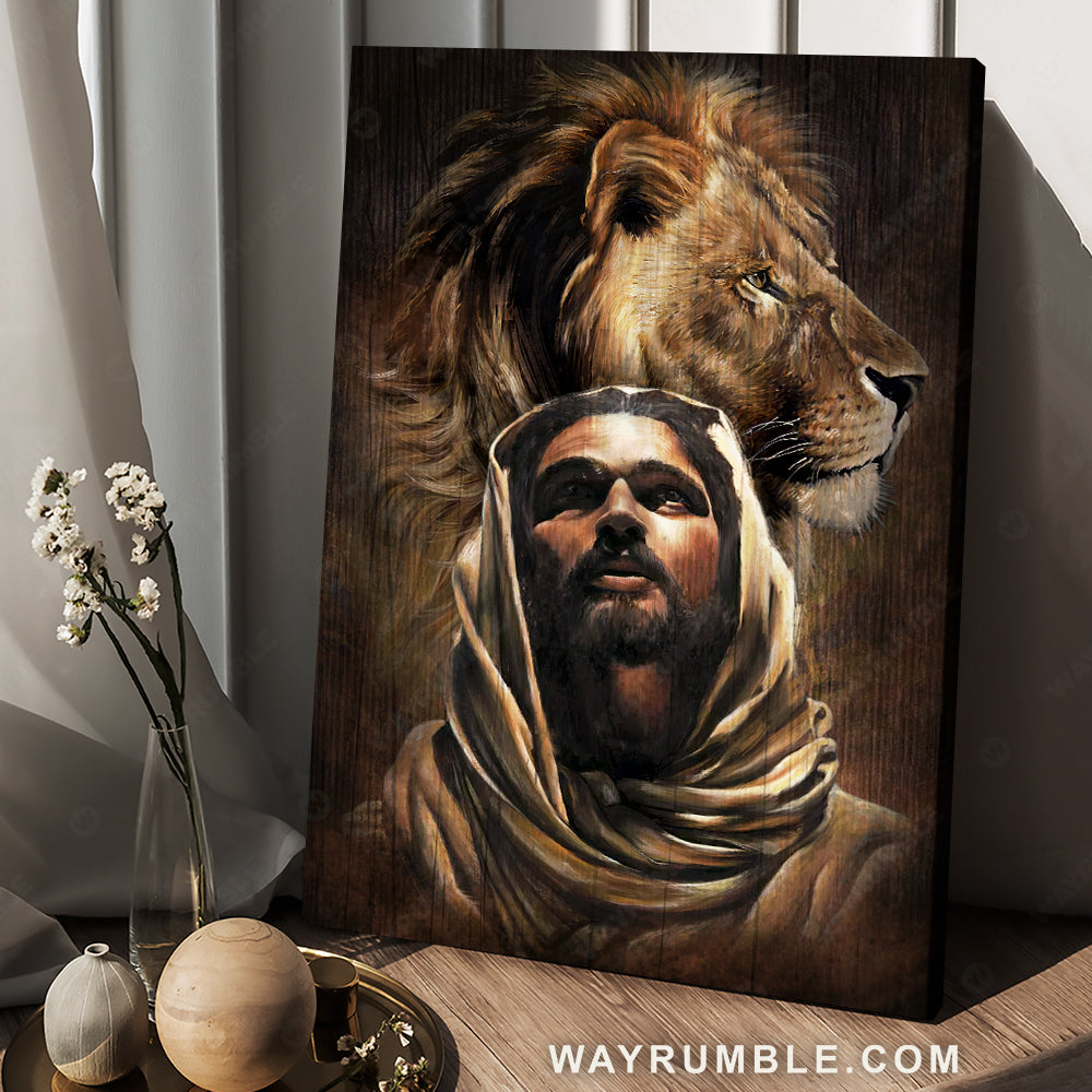 Watercolor Jesus face, Amazing lion, King of Kings - Jesus Portrait Canvas Prints, Christian Wall Art