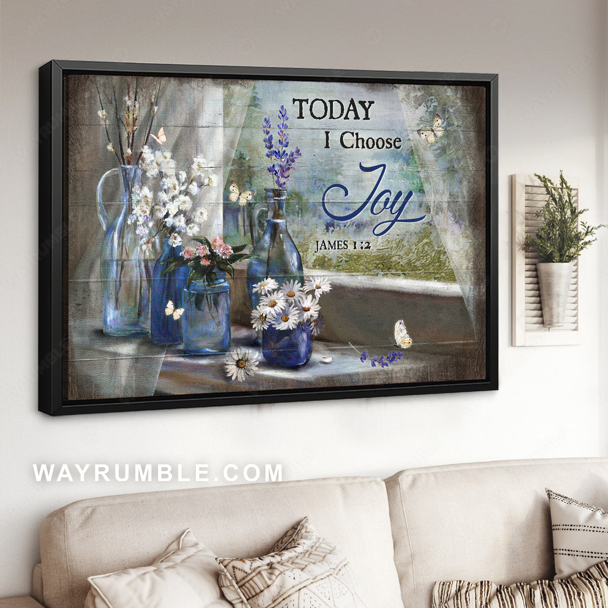 Baby flower, Crystal vase, Lavender drawing, Today I choose joy - Jesus Landscape Canvas Prints, Christian Wall Art