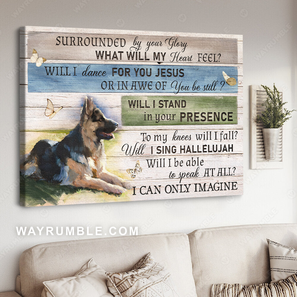 German shepherd dog, Sunny day, Green meadow, I can only imagine - Jesus Landscape Canvas Prints, Christian Wall Art