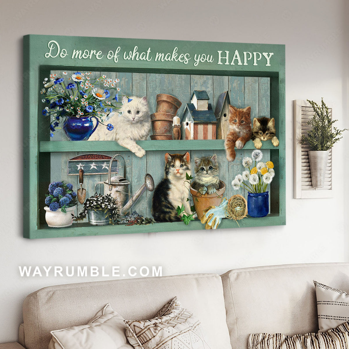 Cute kittens, Garden stuff, Wooden shelves, Do more of what makes you happy - Jesus Landscape Canvas Prints, Christian Wall Art
