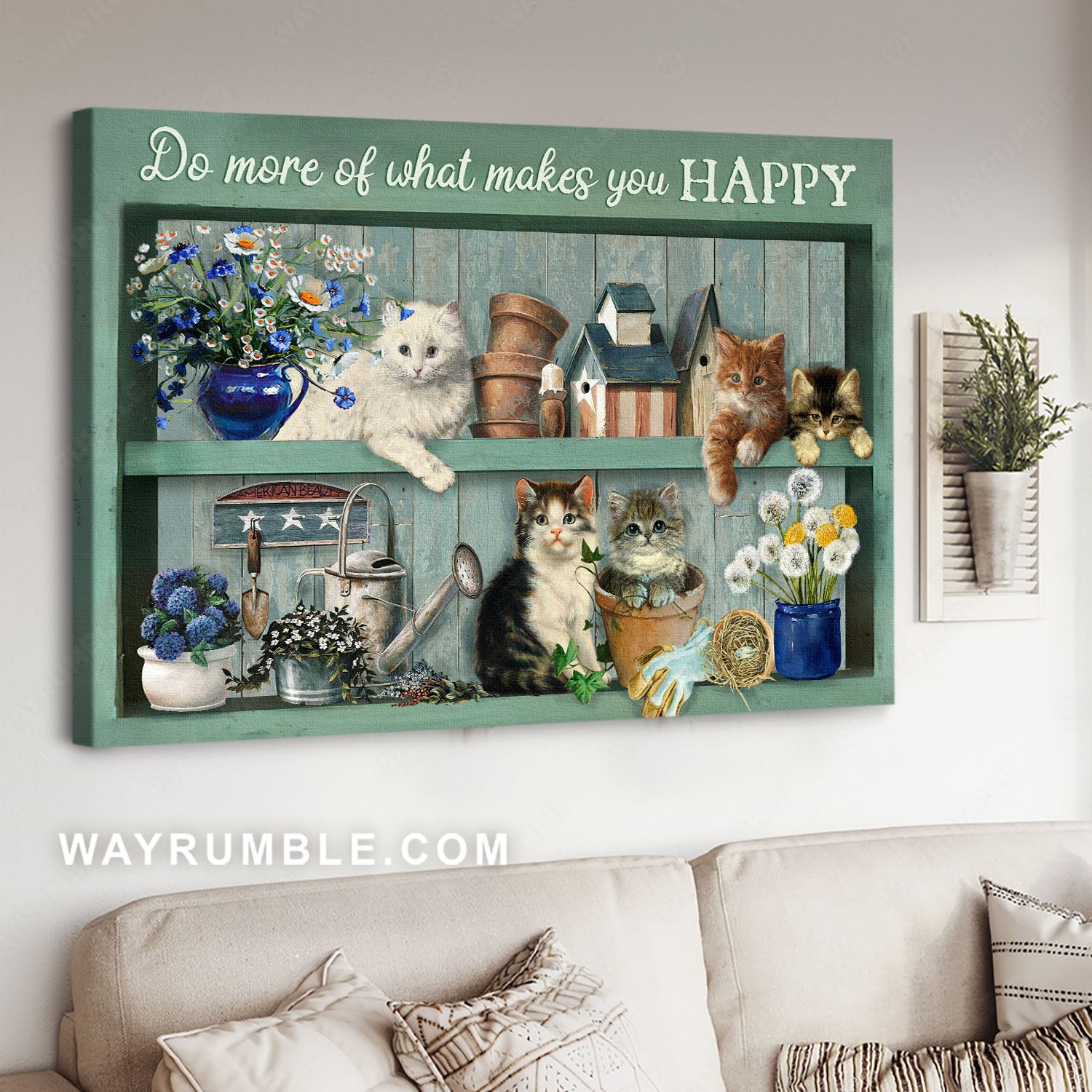 Cute kittens, Garden stuff, Wooden shelves, Do more of what makes you happy - Jesus Landscape Canvas Prints, Christian Wall Art