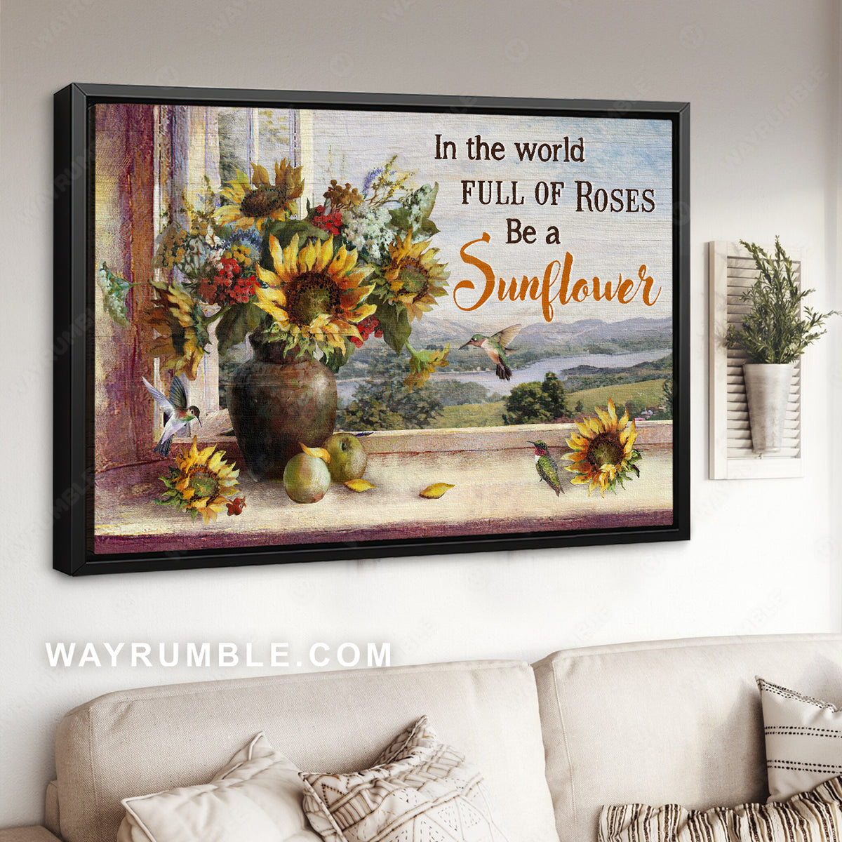 Sunflower vase, Beautiful mountain, Apple, In the world full of roses - Jesus Landscape Canvas Prints, Christian Wall Art