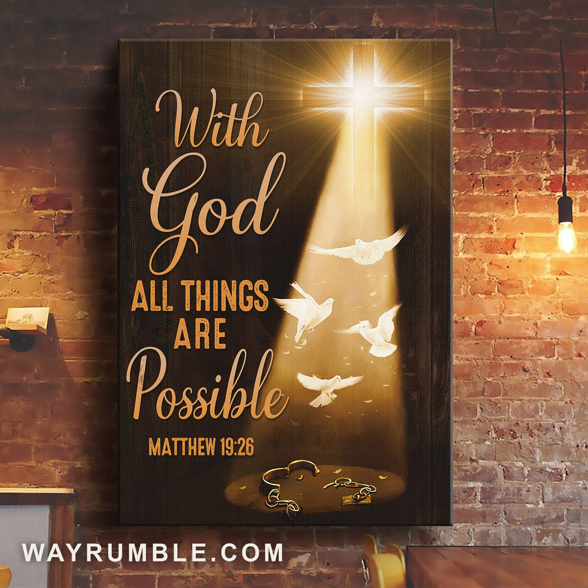 Stunning light, Beautiful dove, With God all things are possible - Jesus Portrait Canvas Prints, Home Decor Wall Art