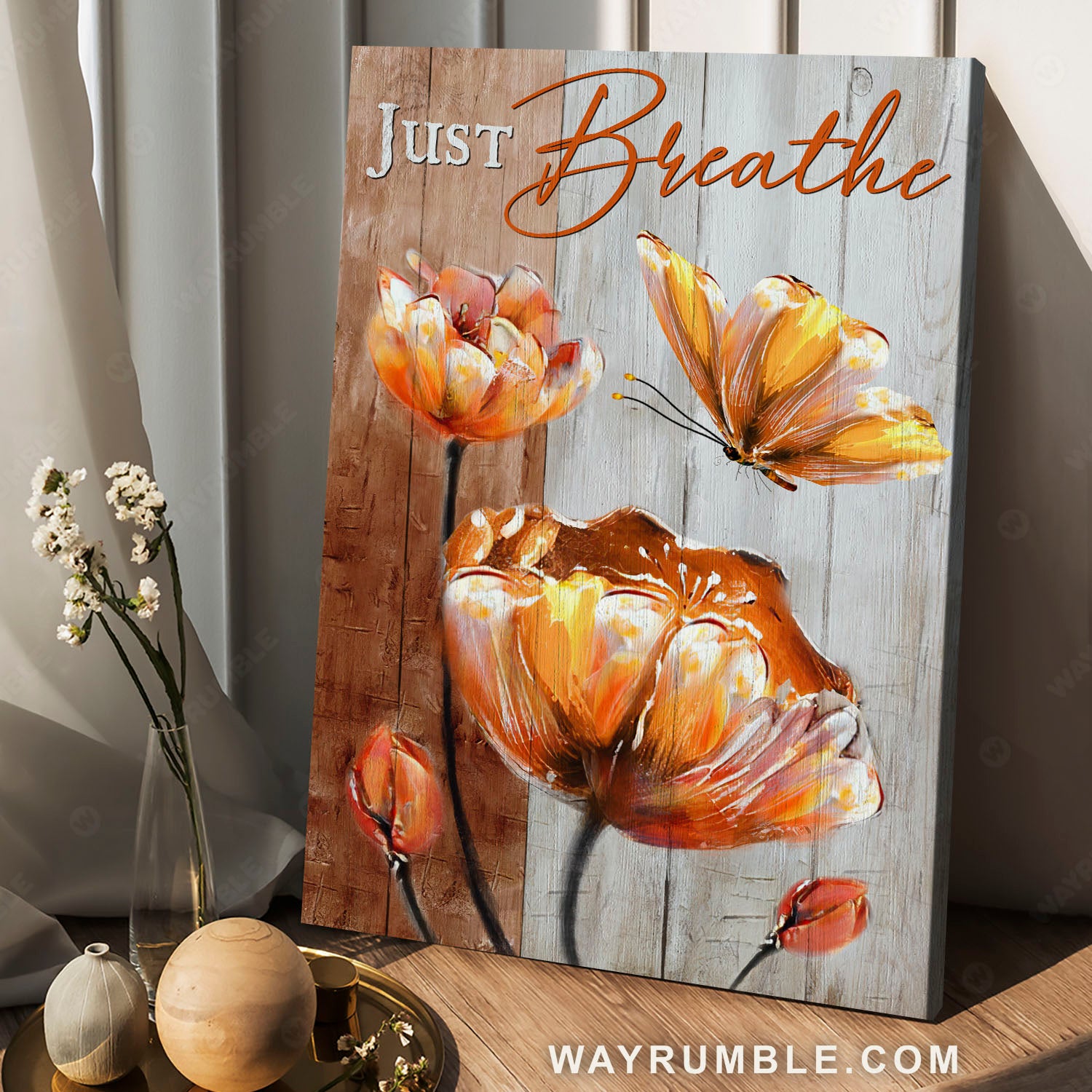 Anemone flower, Beautiful butterfly, Just breathe - Jesus Portrait Canvas Prints, Christian Wall Art