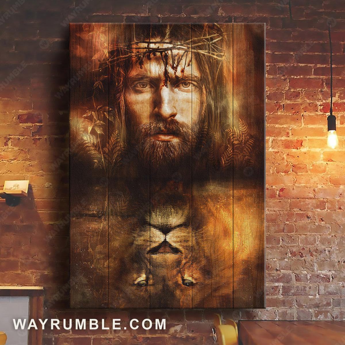 Face of Jesus, Lion painting, Jesus is king - Jesus Portrait Canvas Prints, Christian Wall Art