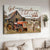 Farm tractor, Old farmhouse, Wooden cross, God made a farmer - Jesus Landscape Canvas Prints, Christian Wall Art