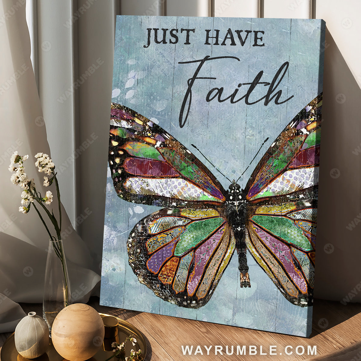 Butterfly drawing, Colorful butterfly, Just have faith - Jesus Portrait Canvas Prints, Christian Wall Art