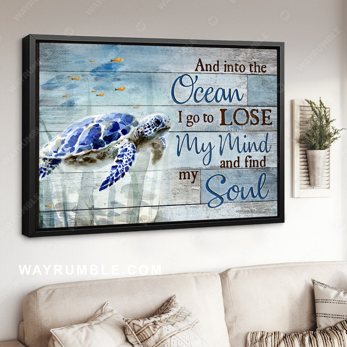 Blue sea turtle, Stunning ocean painting, And into the ocean - Jesus Landscape Canvas Prints, Home Decor Wall Art
