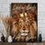 Lion of Judah, Golden crown, Lord of Lords, King of Kings - Jesus Portrait Canvas Prints, Christian Wall Art