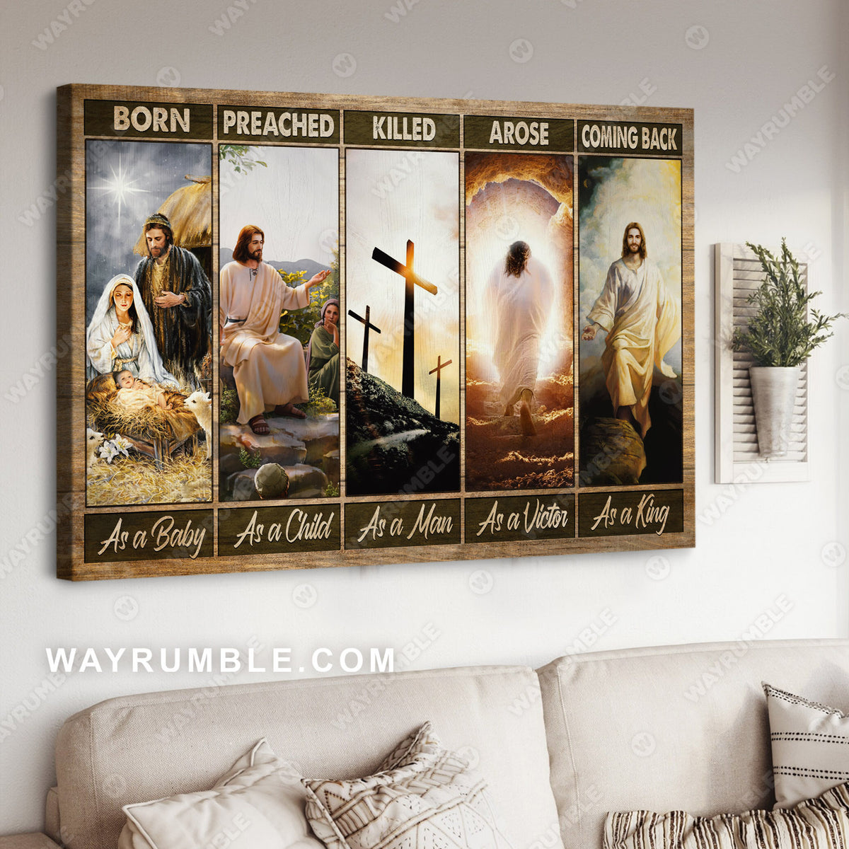 Jesus painting, The life of Jesus, He comes back as a king - Jesus Landscape Canvas Prints, Wall Art 