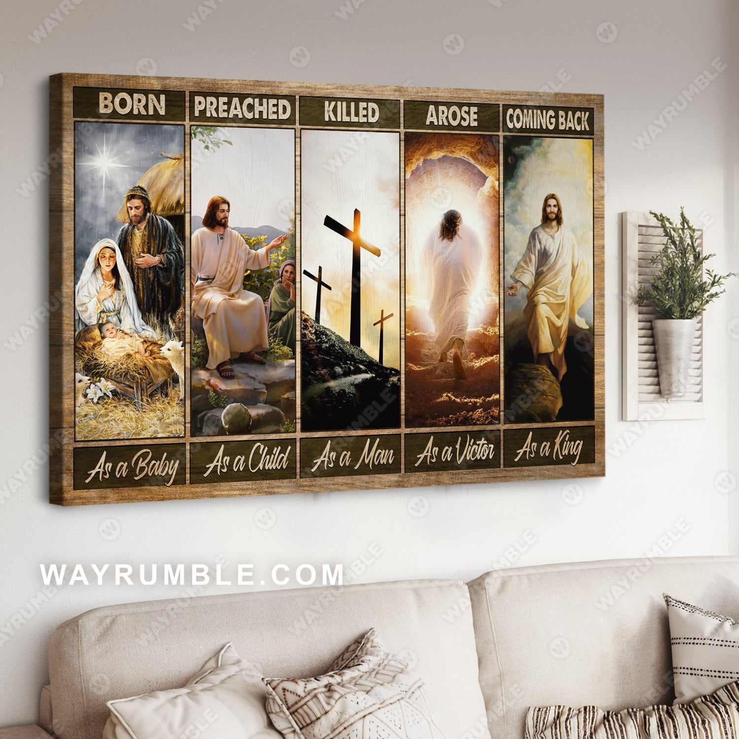 Jesus painting, The life of Jesus, He comes back as a king - Jesus Landscape Canvas Prints, Wall Art 