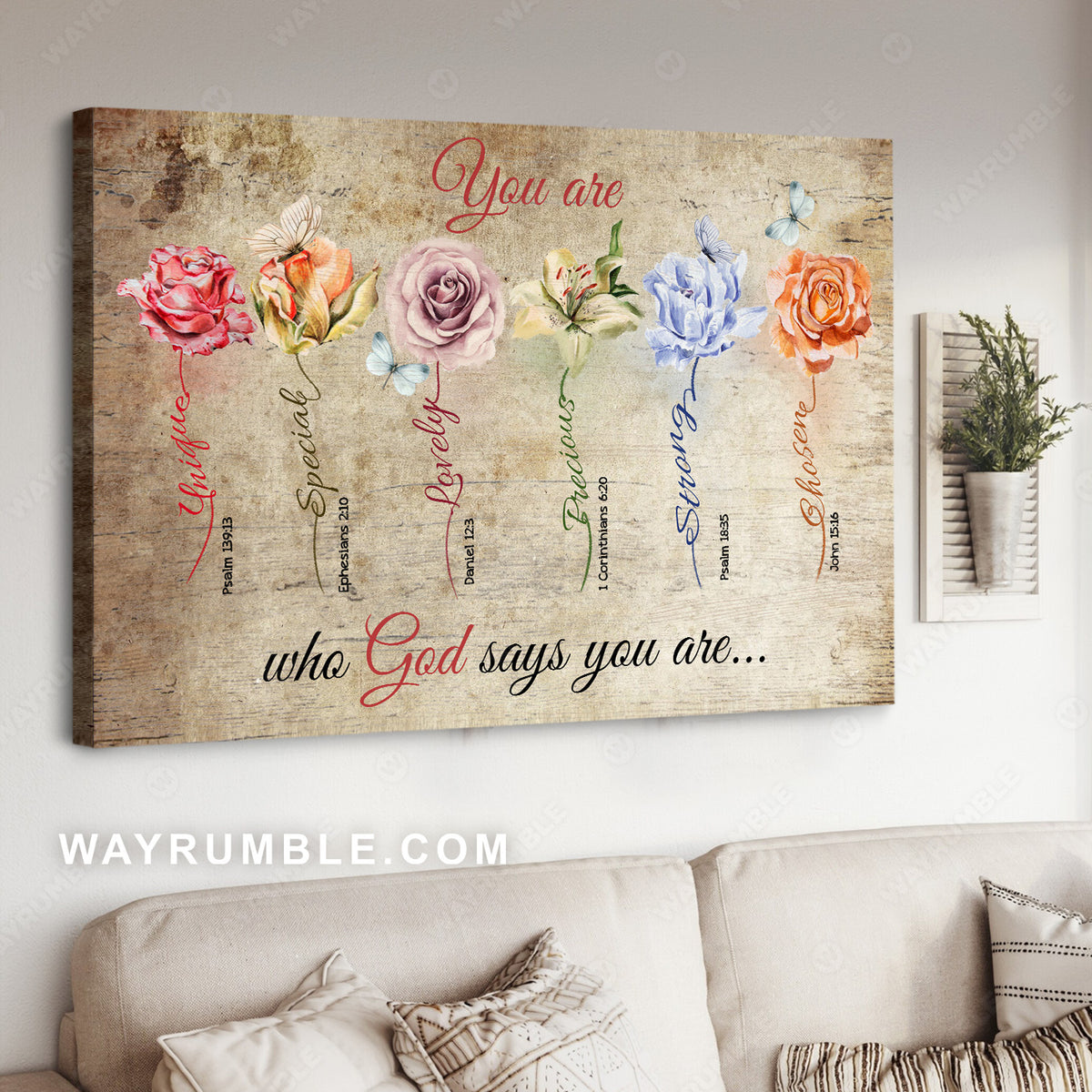 Colorful flower, Flower painting, You are who God says you are - Jesus Landscape Canvas Prints, Christian Wall Art