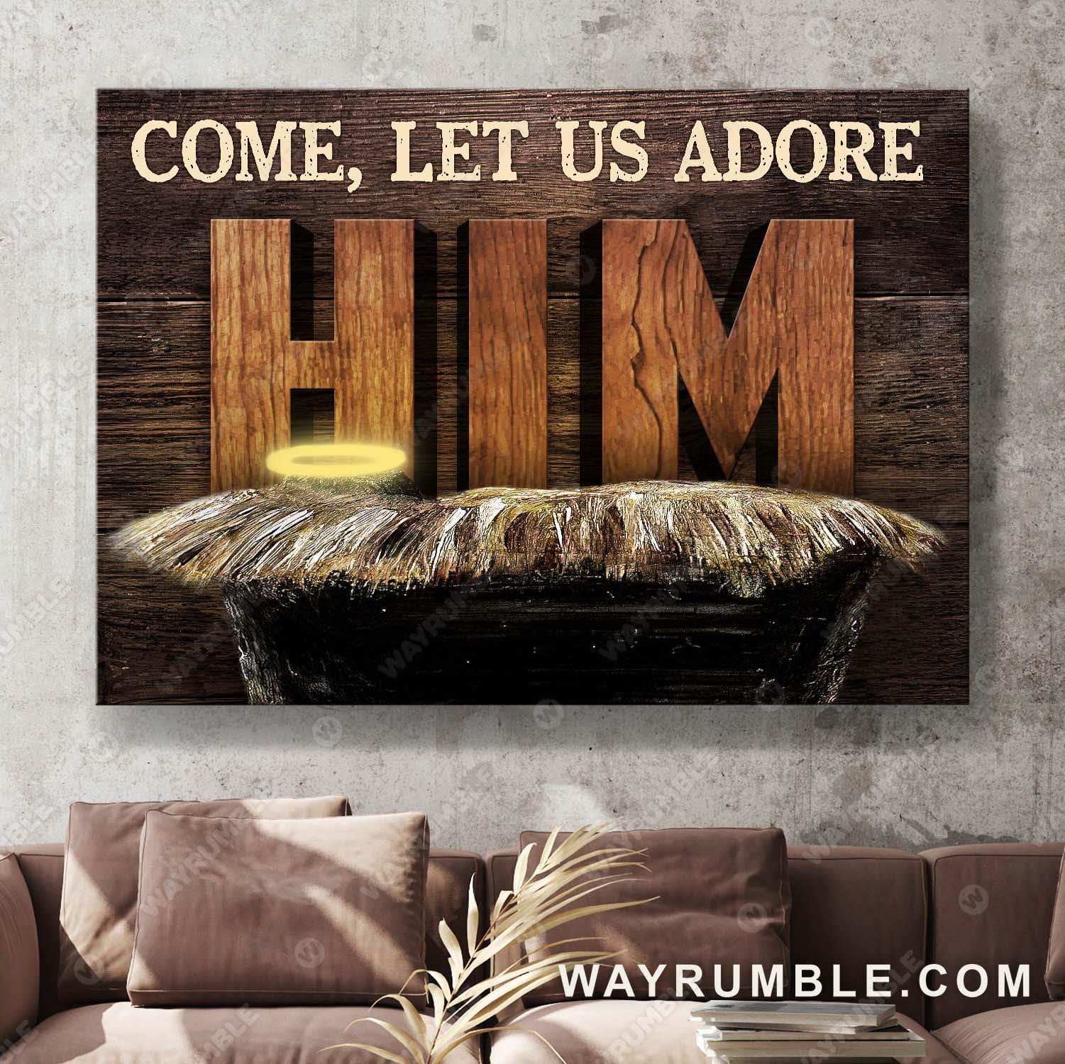 The birth of Jesus, Come, let us adore him - Jesus Landscape Canvas Prints, Wall Art
