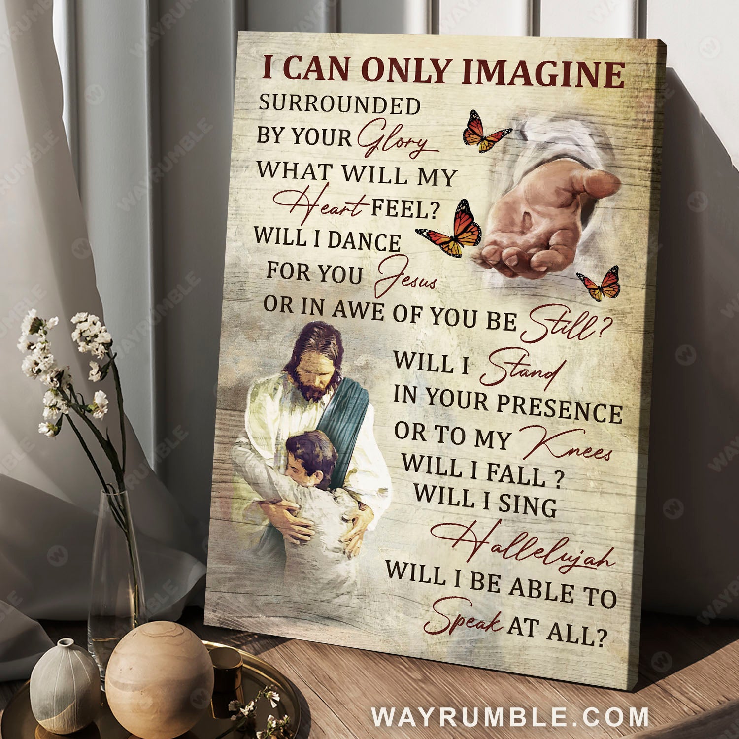 Jesus painting, A helping hand from Jesus, Jesus hugs man, I can only imagine - Jesus Portrait Canvas Prints, Christian Wall Art