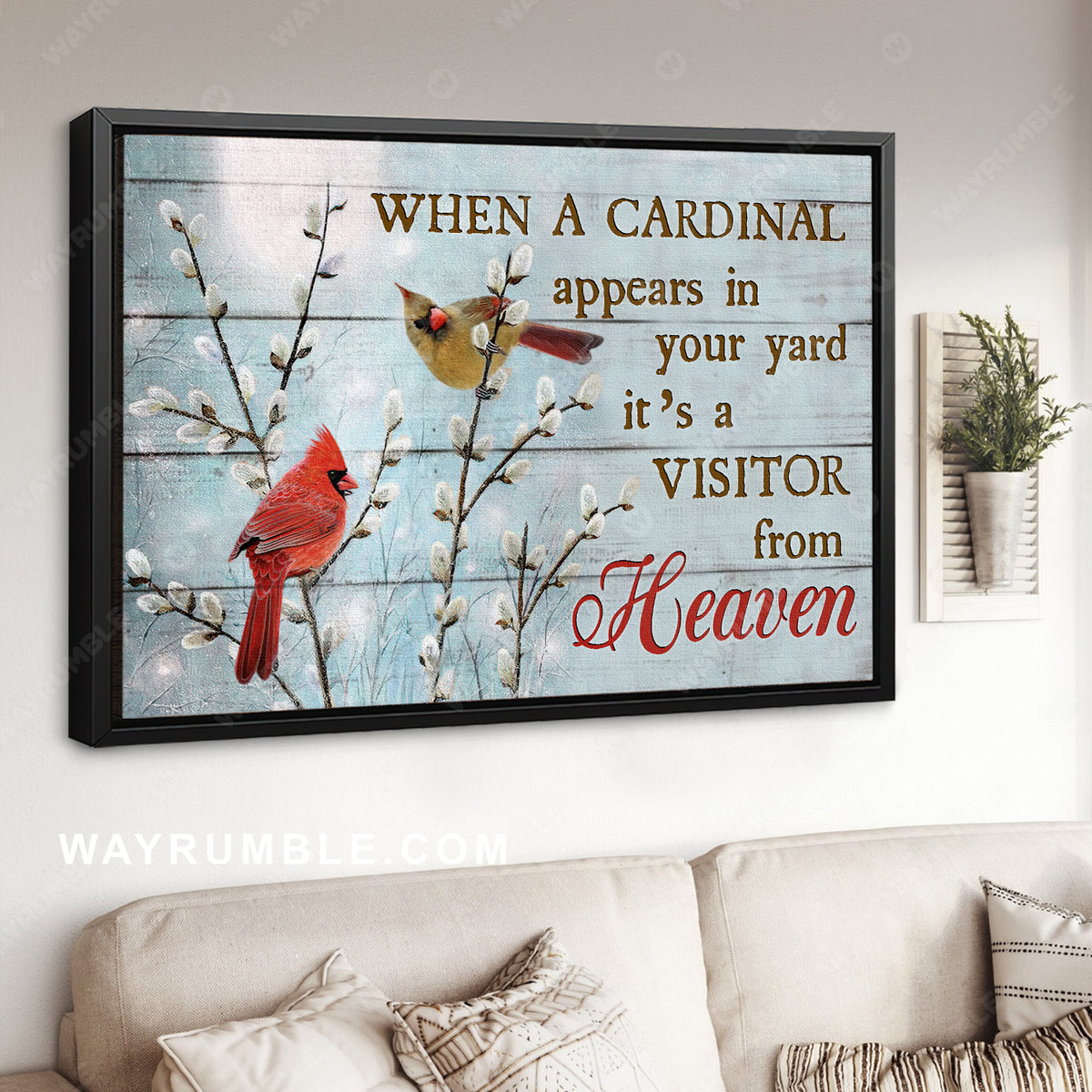 Baby flower, Cardinal painting, When a cardinal appears in your yard - Jesus Landscape Canvas Prints, Home Decor Wall Art